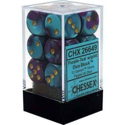 Dice: Gemini Purple-Teal/Gold 16mm Dice Block (CHX 26649)