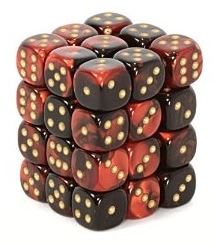 Chessex: Gemini Black-Red/Gold 12mm Dice Block (CHX 26833)