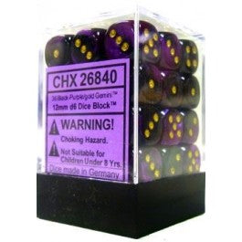 Chessex: Gemini Black-Purple/Gold Dice Block (CHX 26840)