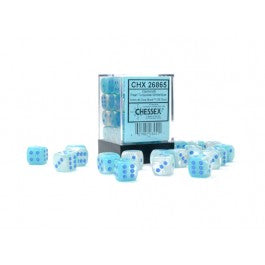 Chessex: Gemini Pearl Turquoise-white/blue 12mm d6 (CHX 26865)