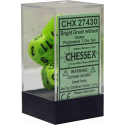 Chessex: Vortex Polyhedral Bright Green/Black (CHX 27430)