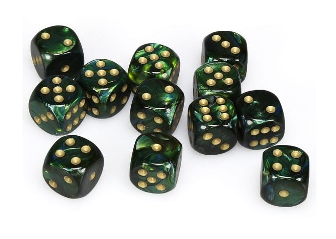 Chessex: Scarab Jade/Gold 16mm Dice Block (CHX 27615)