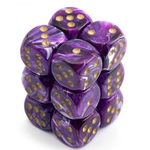 Chessex: Vortex Purple/Gold 16mm Dice Block (CHX 27637)