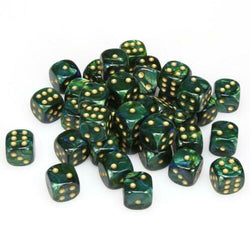 Chessex: Scarab Jade/Gold 12mm Dice Block (CHX 27815)