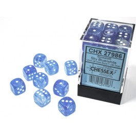 Chessex: Borealis Sky Blue/white 12mm d6 (CHX 27986)