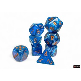 Chessex: Borealis Midnight/Copper 7-Die Set with Bonus Die (CHX 30069)