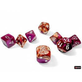 Chessex: Gemini Copper Purple/White 7-Die Set with Bonus Die (CHX 30071)