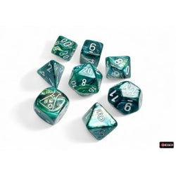 Chessex: Lustrous Neptune/Grey 7-Die Set with Bonus Die (CHX 30072)