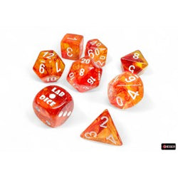 Chessex: Nebula Molten/White 7-Die Set with Bonus Die (CHX 30073)