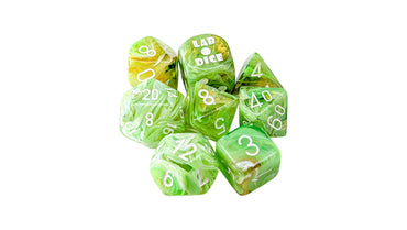 Chessex: Marble Sour Green/White 7-Die Set with Bonus Die (CHX 30077)