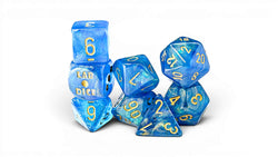 Chessex: Shimmer Aqueous/Gold 7-Die Set with Bonus Die (CHX 30079)