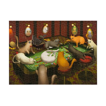 Cats Playing Craps Exploding Kittens Puzzle (500 pc)