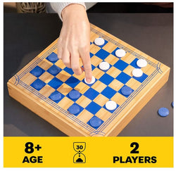 Chess & Checkers Board Game Set with Bamboo Wooden Box