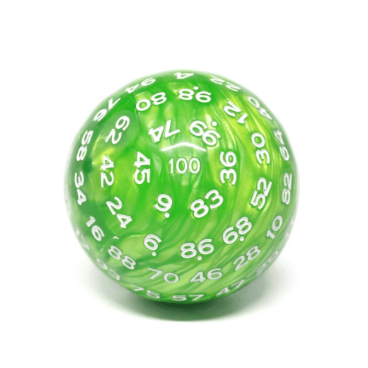 Foam Brain Games: 45mm D100 - Green Pearl