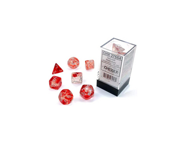 Chessex: Nebula Polyhedral Red/Silver Luminary (CHX 27554)