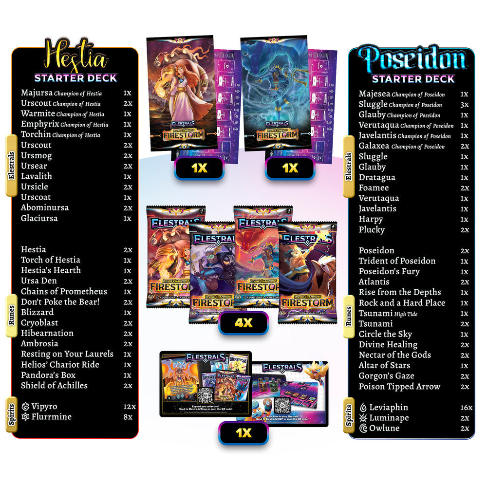 Elestrals: Firestorm - Double Starter Deck Bundle (Hestia vs. Poseidon)