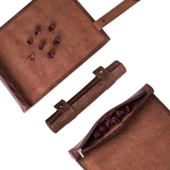 Foam Brain Games: Brown Roll Up Leatherette Dice Mat