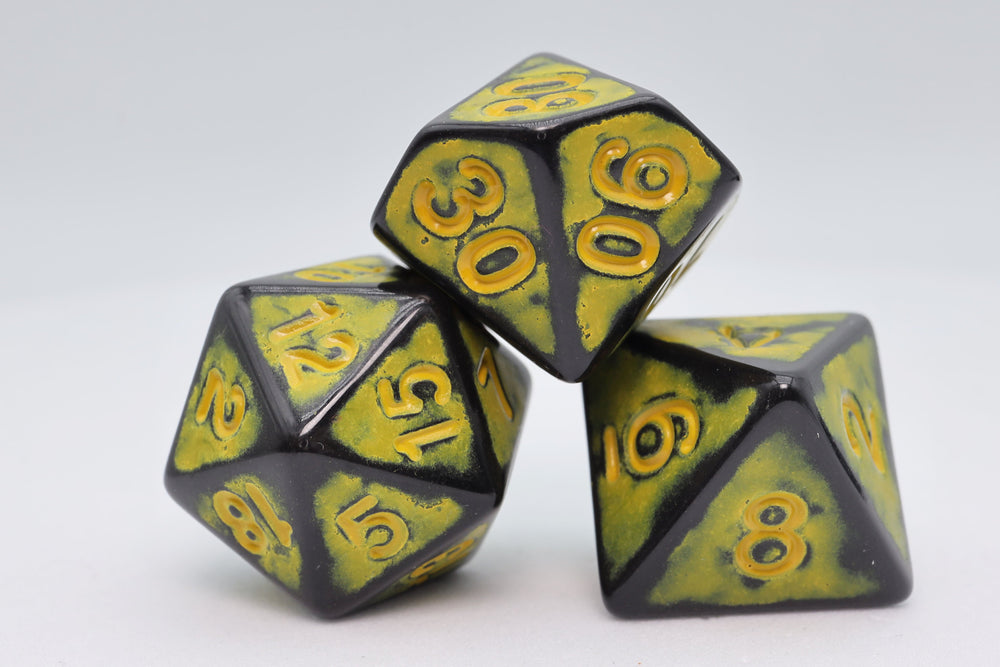 Foam Brain Games: Timeworn Yellow RPG Dice Set