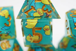Foam Brain Games: Sharp Edge Decal - Splashing Duckies RPG Dice Set