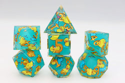 Foam Brain Games: Sharp Edge Decal - Splashing Duckies RPG Dice Set
