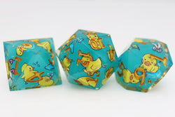 Foam Brain Games: Sharp Edge Decal - Splashing Duckies RPG Dice Set