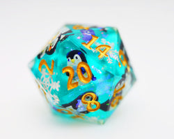 Foam Brain Games: Sharp Edge Decal - Playful Penguins RPG Dice Set