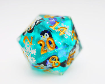 Foam Brain Games: Sharp Edge Decal - Playful Penguins RPG Dice Set