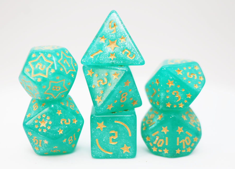 Foam Brain Games: Shooting Stars - Magnesium RPG Dice Set
