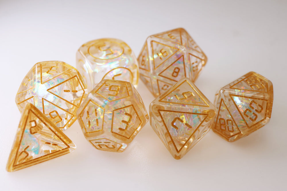 Cybernated Glass RPG Dice Set