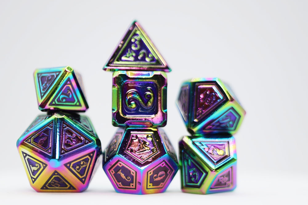 Foam Brain Games: Alchemist Metals: Burnt Opal - Metal RPG Dice Set
