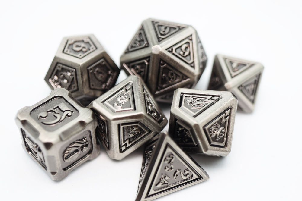 Foam Brain Games: Alchemist Metals Iron - Metal RPG Dice Set