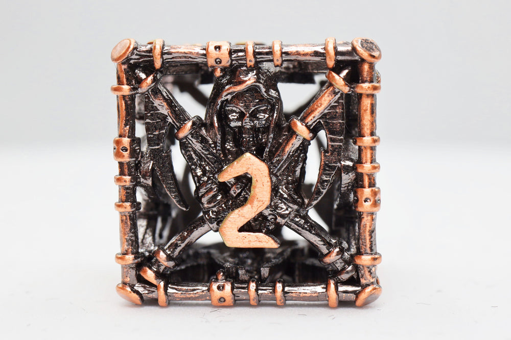Foam Brain Games: Grim Scythe Copper - Hollow Metal RPG Dice Set