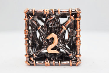 Foam Brain Games: Grim Scythe Copper - Hollow Metal RPG Dice Set