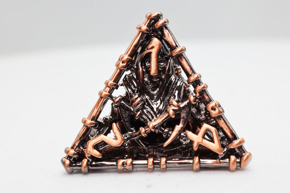 Foam Brain Games: Grim Scythe Copper - Hollow Metal RPG Dice Set