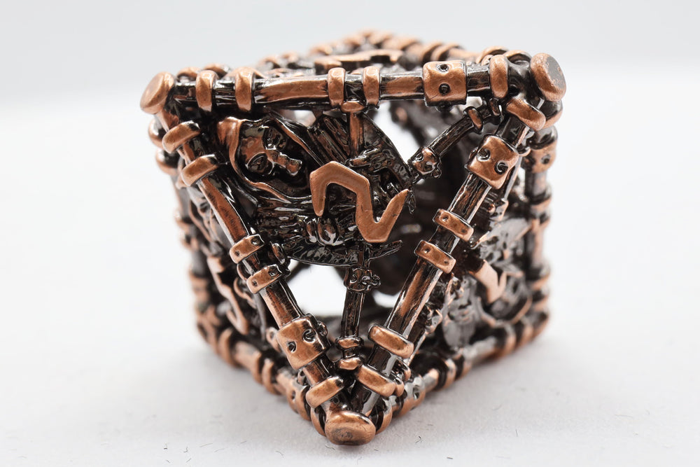 Foam Brain Games: Grim Scythe Copper - Hollow Metal RPG Dice Set