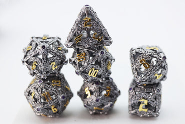 Foam Brain Games: Tree of Philomathy - Hollow Metal RPG Dice Set