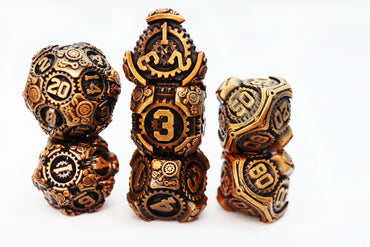 Foam Brain Games: Airship Gears - The Rustbucket - Metal RPG Dice Set