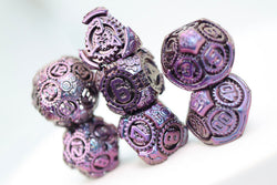 Foam Brain Games: Airship Gears - The Royal Raven - Metal RPG Dice Set