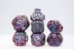 Foam Brain Games: Airship Gears - The Royal Raven - Metal RPG Dice Set