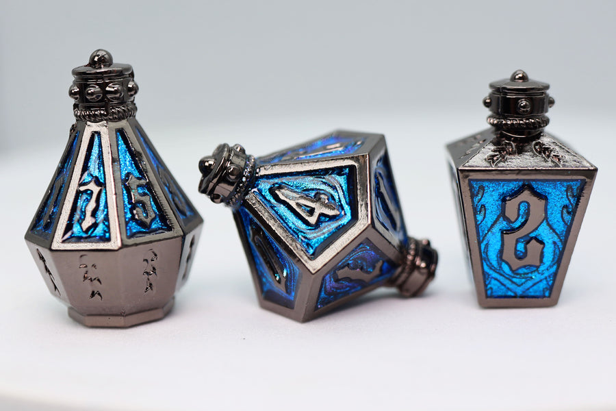 Foam Brain Games: Moonlit Lantern Midnight Frostfire - Metal Dice Set