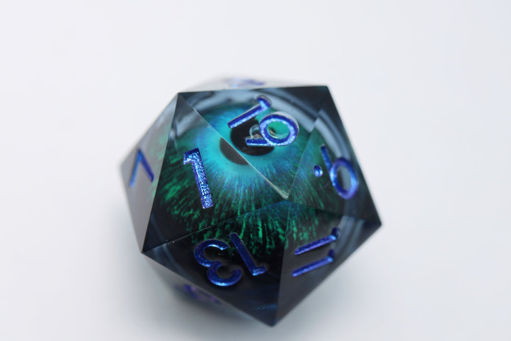 Foam Brain Games: 35mm Moving Eye D20 - Blue Cyclops Eye