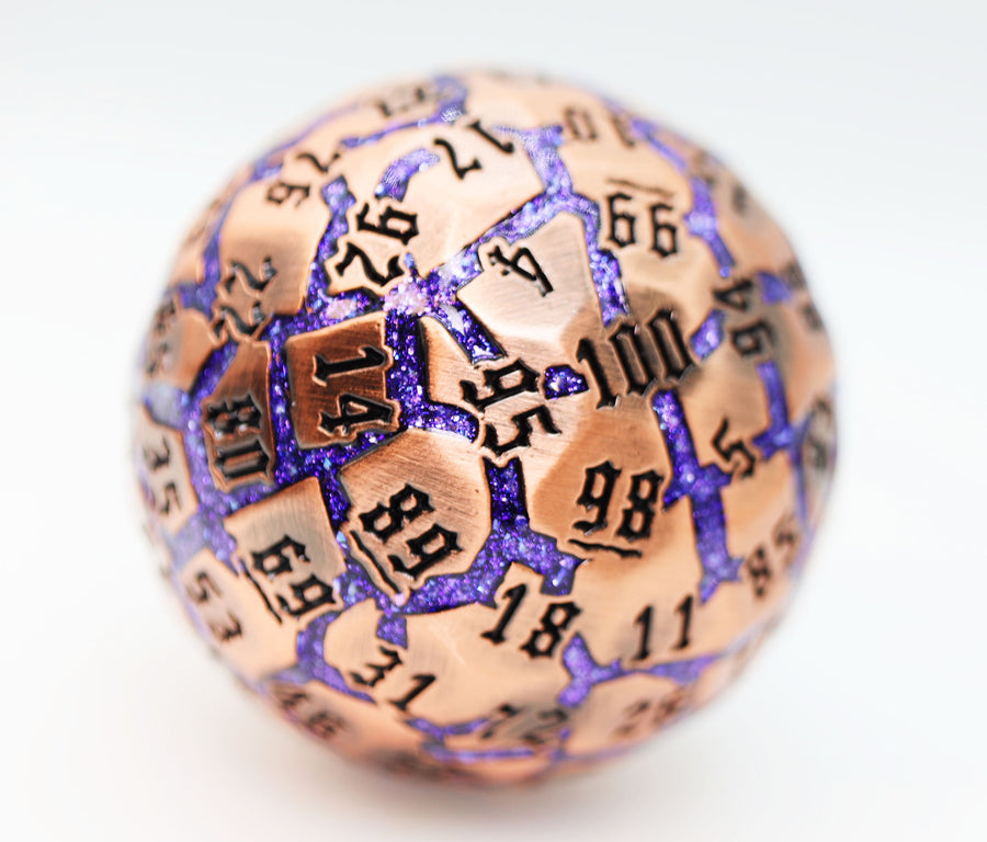 Foam Brain Games: 50 mm Metal D100 - Amethyst Veins