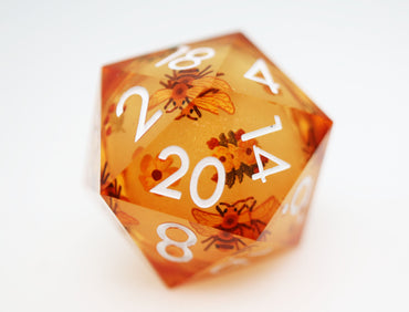 Foam Brain Games: 33mm Sharp Edge Liquid Core D20 - Orange Blossoms