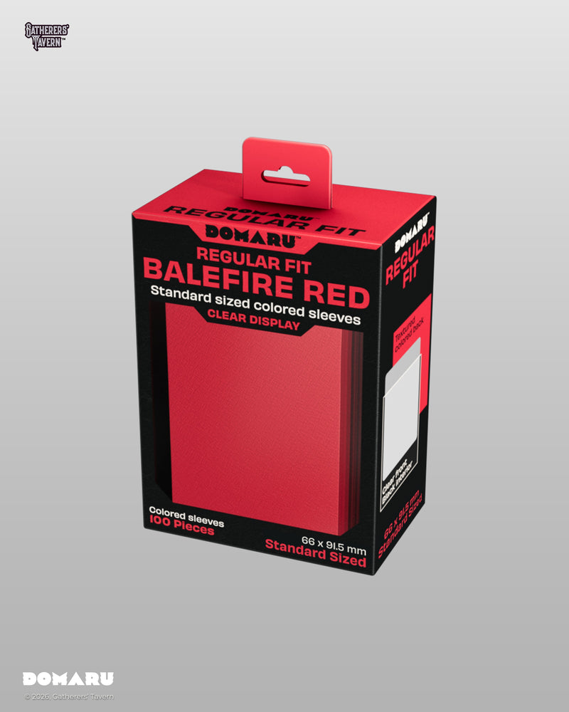 Gatherers' Tavern: Domaru - Regular Fit Standard Sized Card Sleeve - Balefire Red (100ct)