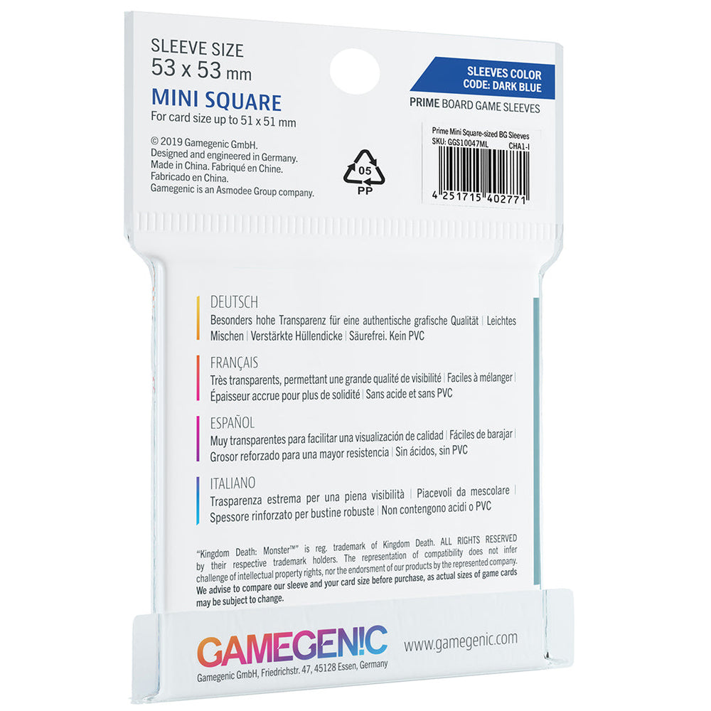 Gamegenic: Prime Board Game Sleeves - Mini Square (53 x 53mm)