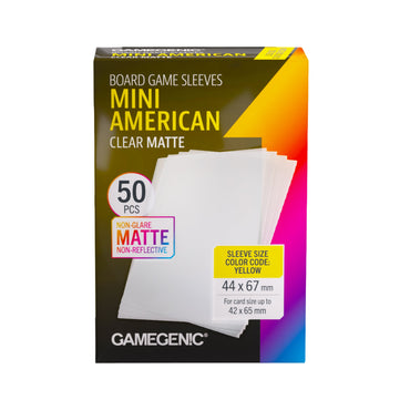 Gamegenic: Board Game Sleeves - Mini American (Clear Matte)