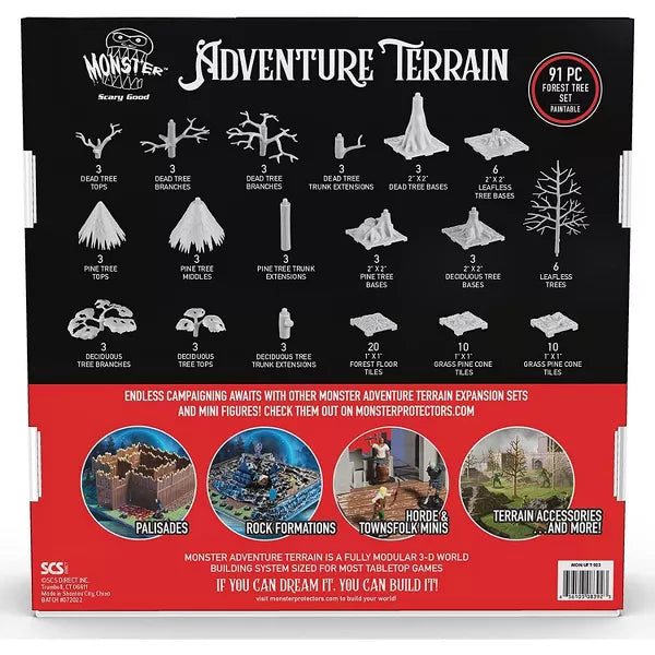 Monster Adventure Terrain: Unpainted: Forest Tree Set (91pc)