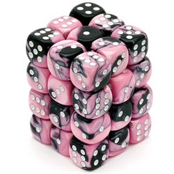 Chessex: Gemini Black-Pink/White 12mm Dice Block (CHX 26830)