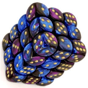 Chessex: Gemini Blue-Purple/Gold 12mm Dice Block (CHX 26828)