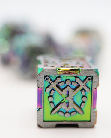 Foam Brain Games: Crossed Swords - Holographic Swords Metal RPG Dice Set